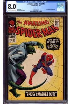 AMAZING SPIDER-MAN #45 CGC 8.0 OW/WH PAGES front cover