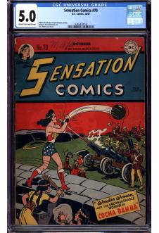 SENSATION COMICS #70 CGC 5.0 CR/OW PAGES front cover