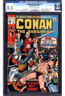 CONAN THE BARBARIAN #2 CGC 8.5 OW/WH PAGES front cover