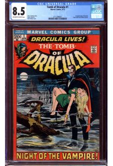 TOMB OF DRACULA #1 CGC 8.5 OW/WH PAGES front cover