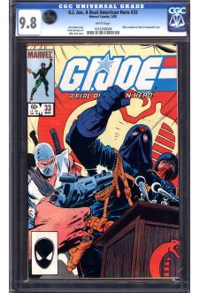 G.I. JOE, A REAL AMERICAN HERO #33 CGC 9.8 WHITE PAGES front cover