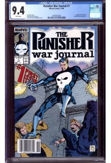 PUNISHER WAR JOURNAL #1 CGC 9.4 WHITE PAGES front cover