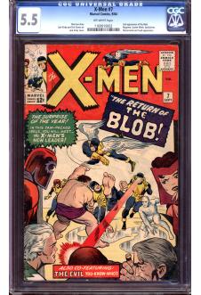 X-MEN #7 CGC 5.5 OW PAGES front cover