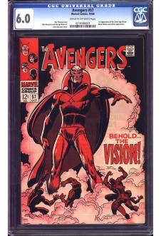 AVENGERS #57 CGC 6.0 CR/OW PAGES front cover