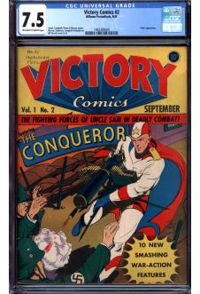 VICTORY COMICS #2 CGC 7.5 OW/WH PAGES front cover