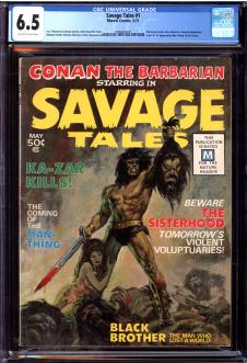 SAVAGE TALES #1 CGC 6.5 OW/WH PAGES front cover