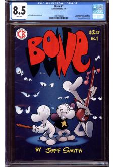 BONE #1 CGC 8.5 WHITE PAGES front cover