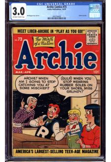 ARCHIE COMICS #73 CGC 3.0 OW/WH PAGES front cover