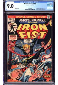 MARVEL PREMIERE #15 CGC 9.0 OW/WH PAGES front cover