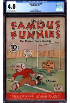 FAMOUS FUNNIES #39 CGC 4.0 OW/WH PAGES front cover