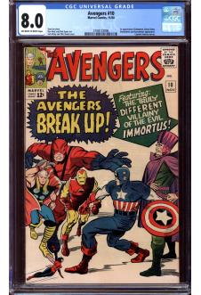 AVENGERS #10 CGC 8.0 OW/WH PAGES front cover