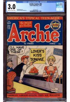 ARCHIE COMICS #42 CGC 3.0 CR/OW PAGES front cover