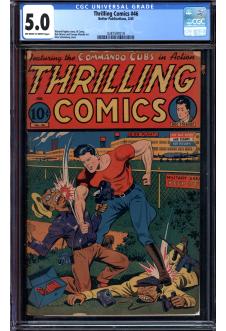 THRILLING COMICS #46 CGC 5.0 OW/WH PAGES front cover