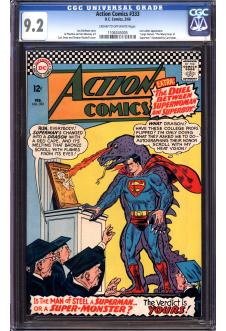 ACTION COMICS #333 CGC 9.2 CR/OW PAGES front cover