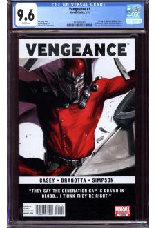 VENGEANCE #1 CGC 9.6 WHITE PAGES front cover