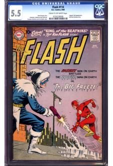 FLASH #114 CGC 5.5 CR/OW PAGES front cover