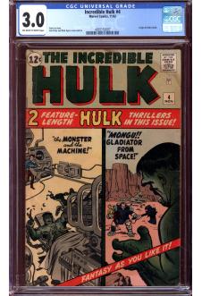 INCREDIBLE HULK #4 CGC 3.0 OW/WH PAGES front cover