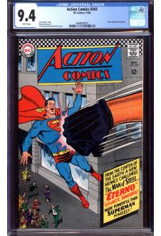 ACTION COMICS #343 CGC 9.4 WHITE PAGES front cover