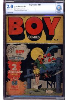 BOY COMICS #26 CBCS 2.0 CR/OW PAGES front cover