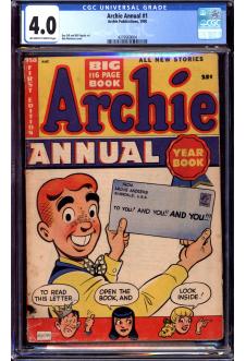 ARCHIE ANNUAL #1 CGC 4.0 OW/WH PAGES front cover