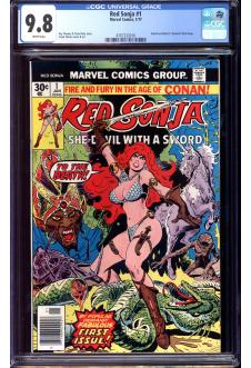RED SONJA #1 CGC 9.8 WHITE PAGES front cover