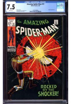 AMAZING SPIDER-MAN #72 CGC 7.5 OW/WH PAGES front cover