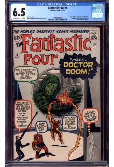 FANTASTIC FOUR #5 CGC 6.5 OW/WH PAGES front cover
