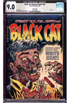 BLACK CAT MYSTERY COMICS #50 CGC 9.0 OW/WH PAGES front cover