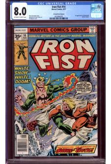 IRON FIST #14 CGC 8.0 OW/WH PAGES 35c PRICE VARIANT front cover