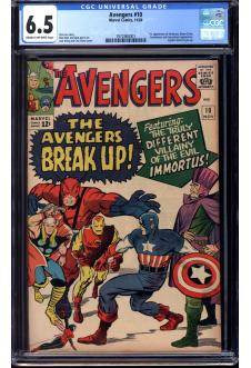 AVENGERS #10 CGC 6.5 CR/OW PAGES front cover