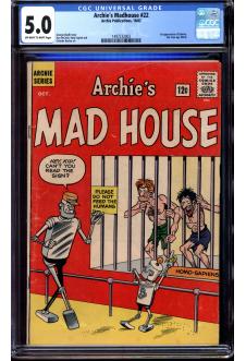 ARCHIE'S MADHOUSE #22 CGC 5.0 OW/WH PAGES front cover