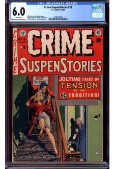 CRIME SUSPENSTORIES #18 CGC 6.0 WHITE PAGES front cover