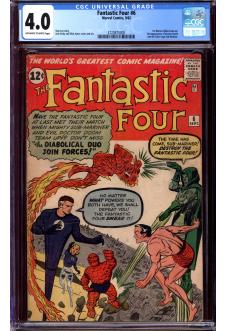 FANTASTIC FOUR #6 CGC 4.0 OW/WH PAGES front cover