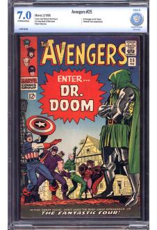AVENGERS #25 CBCS 7.0 OW/WH PAGES front cover