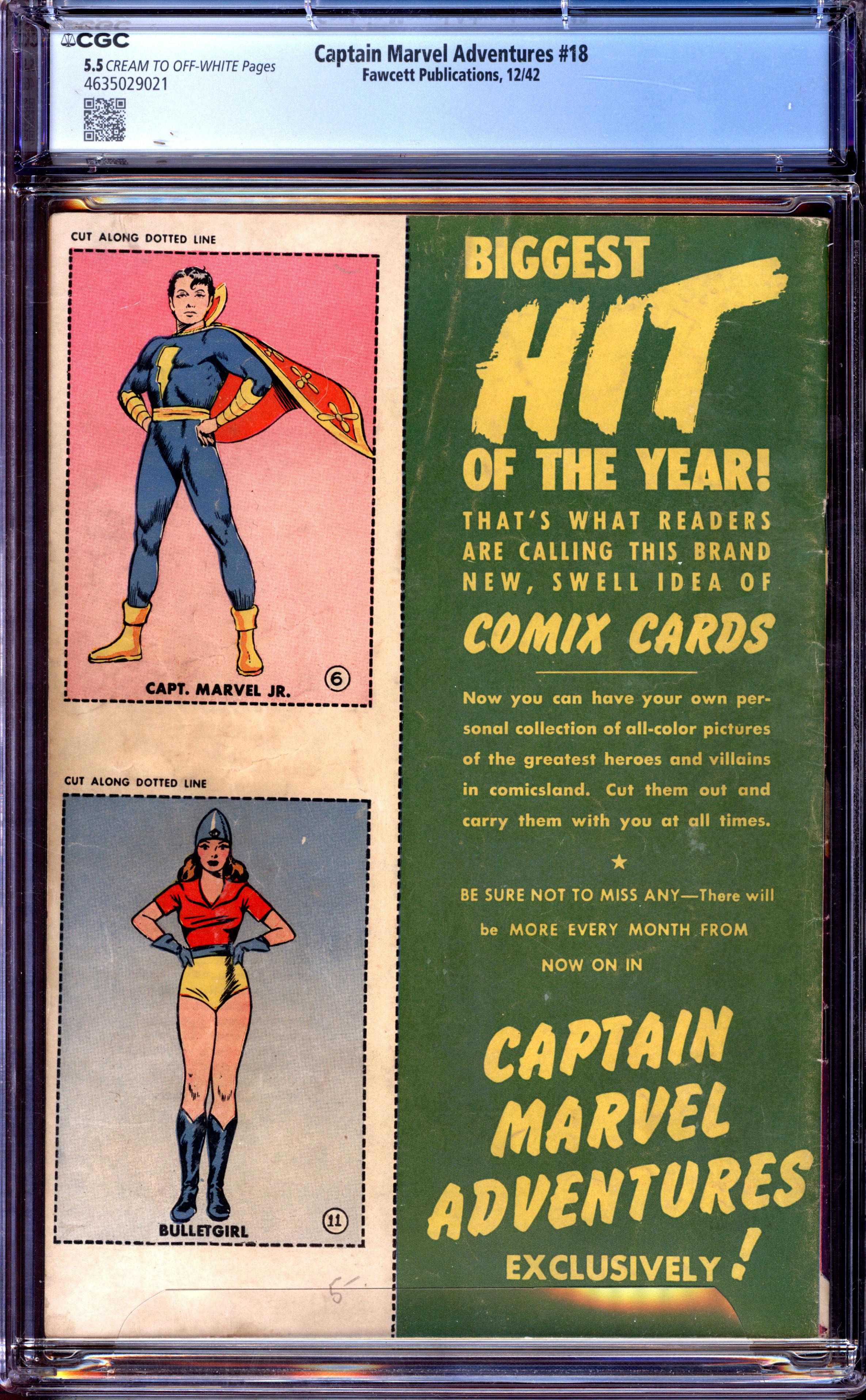 CAPTAIN MARVEL ADVENTURES Back Cover