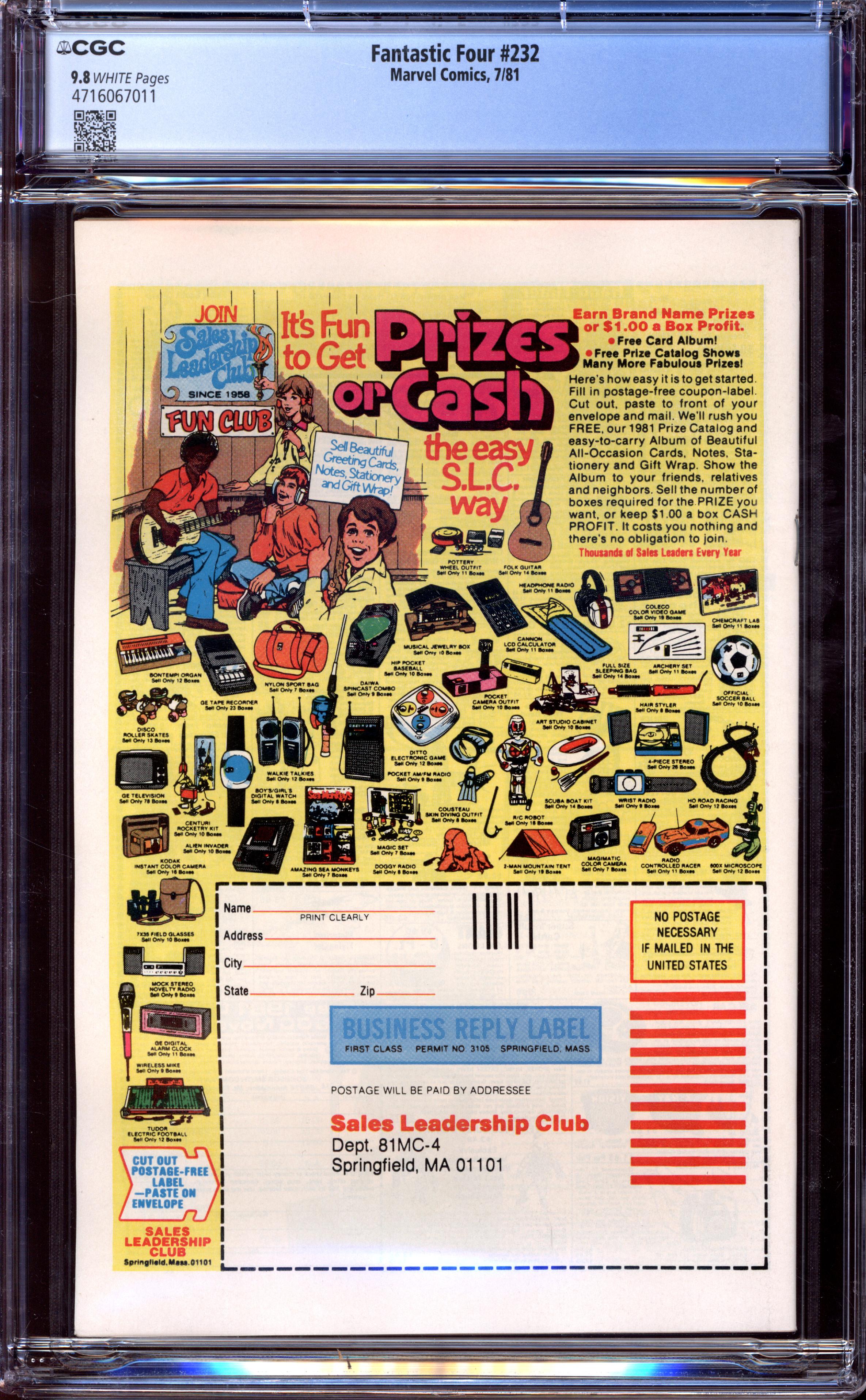 FANTASTIC FOUR Back Cover