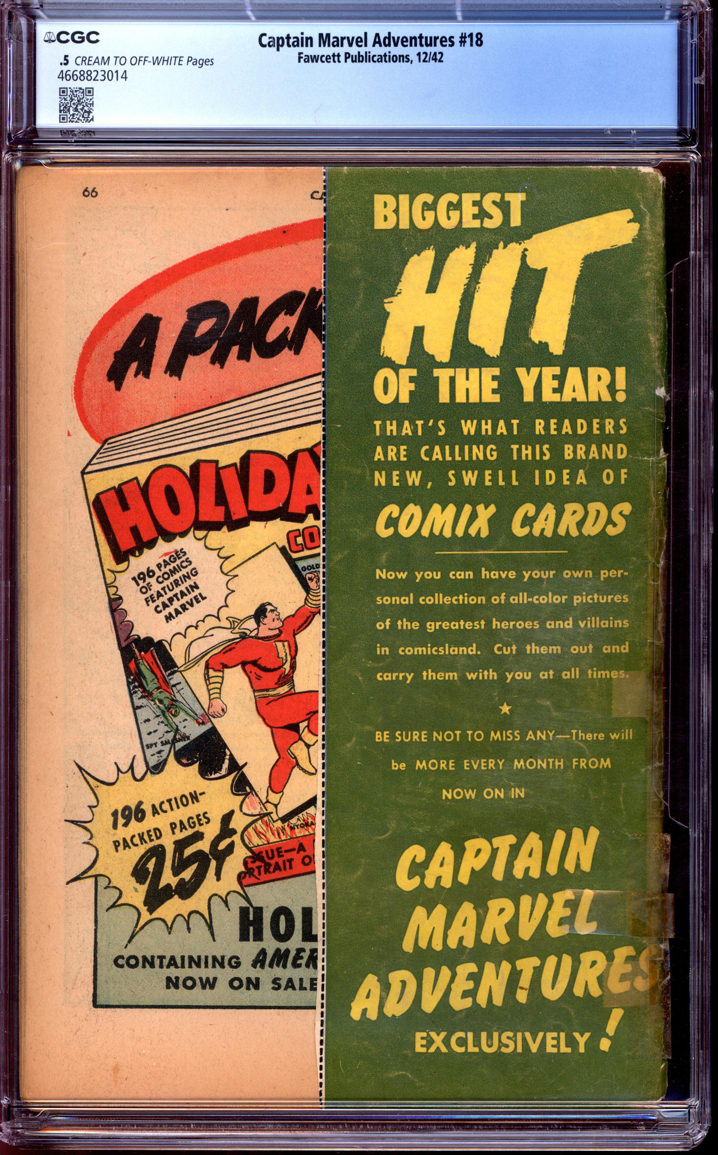 CAPTAIN MARVEL ADVENTURES Back Cover