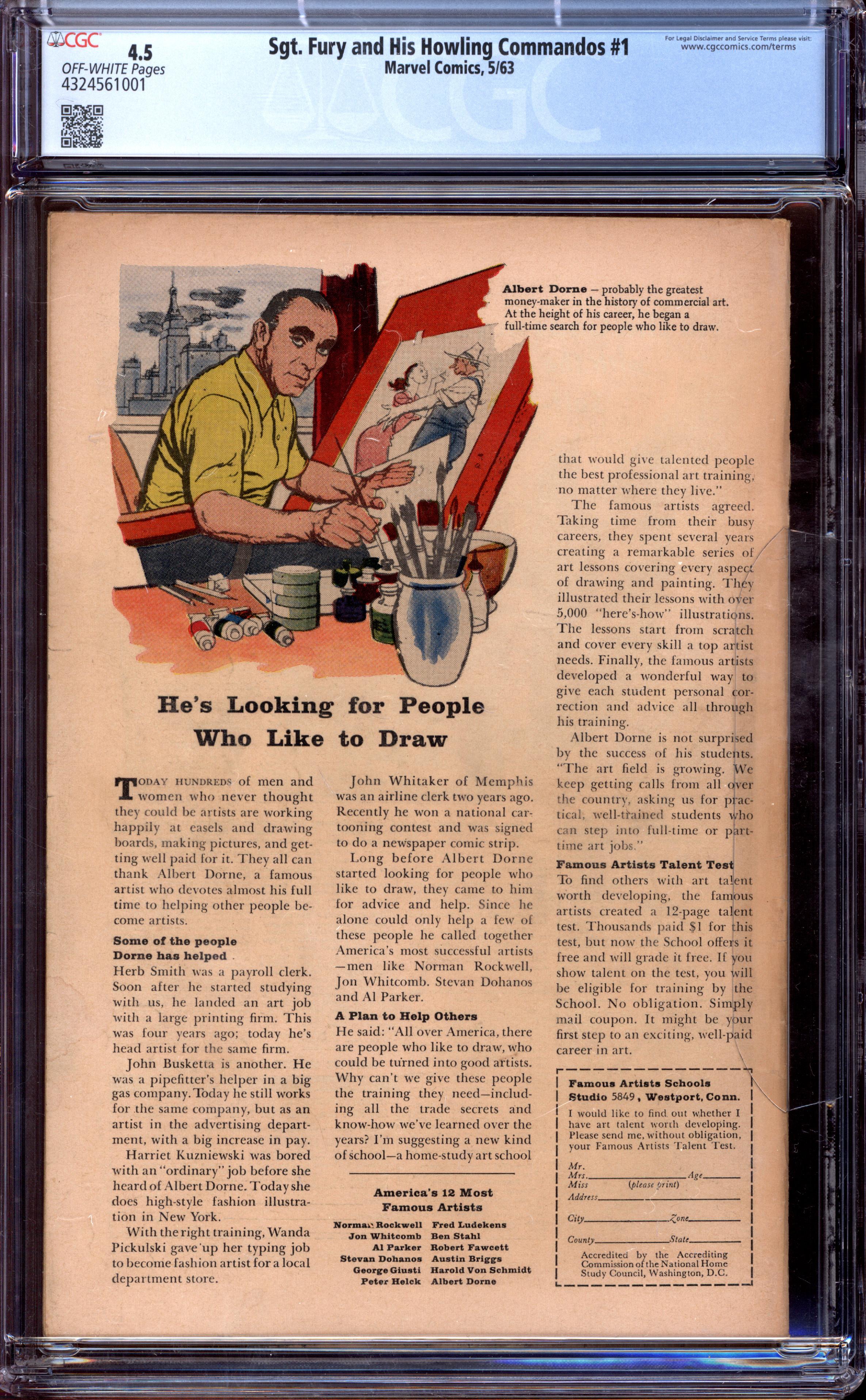SGT. FURY AND HIS HOWLING COMMANDOS Back Cover