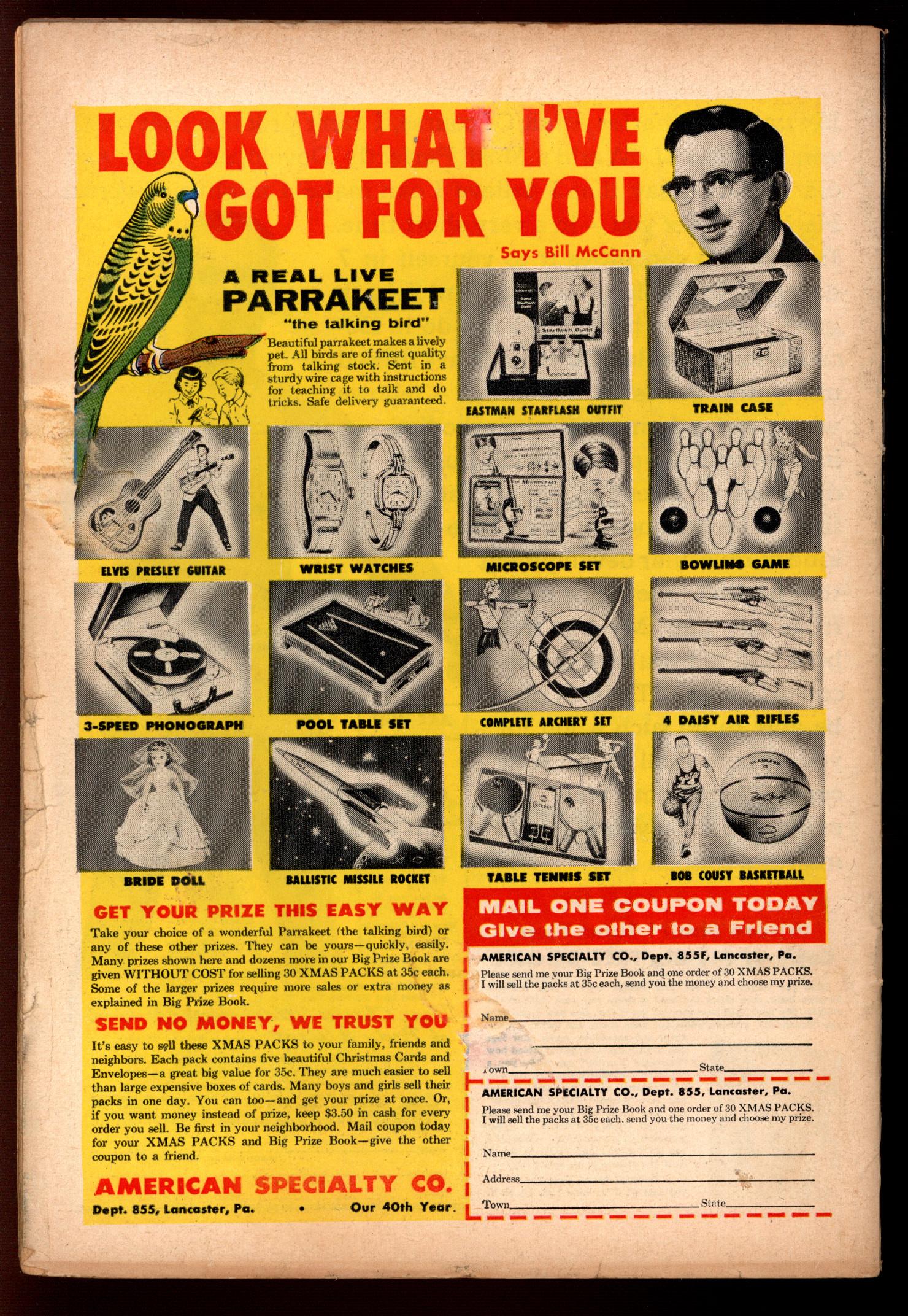 ADVENTURE COMICS Back Cover