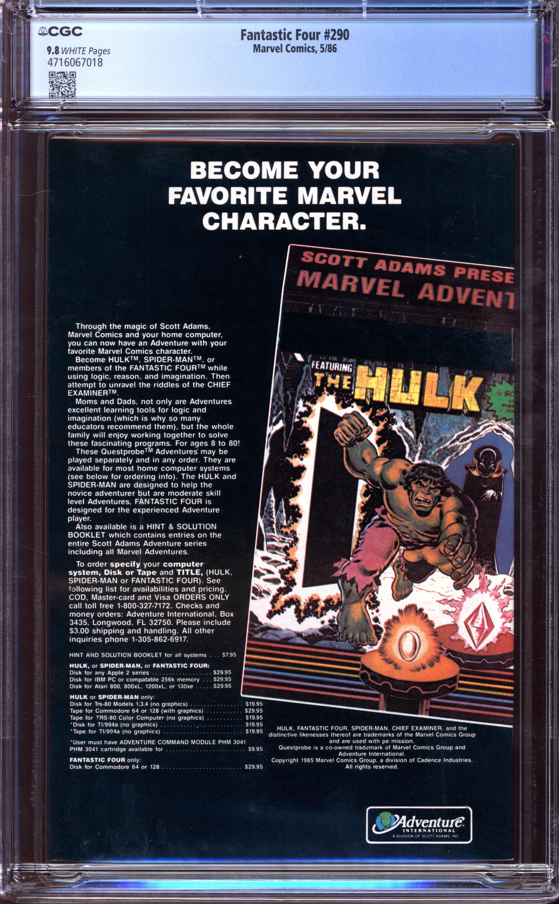 FANTASTIC FOUR Back Cover