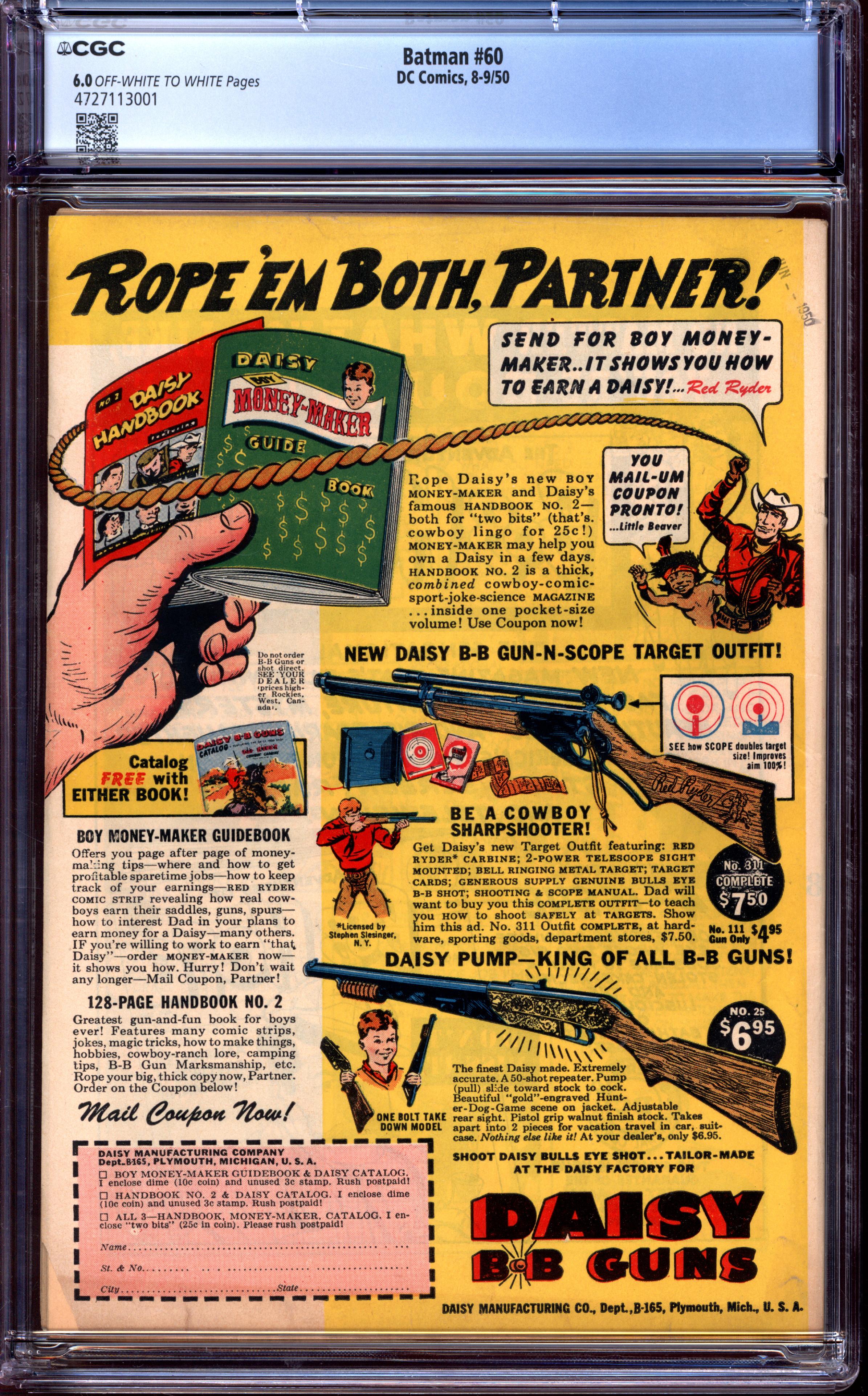 BATMAN Back Cover
