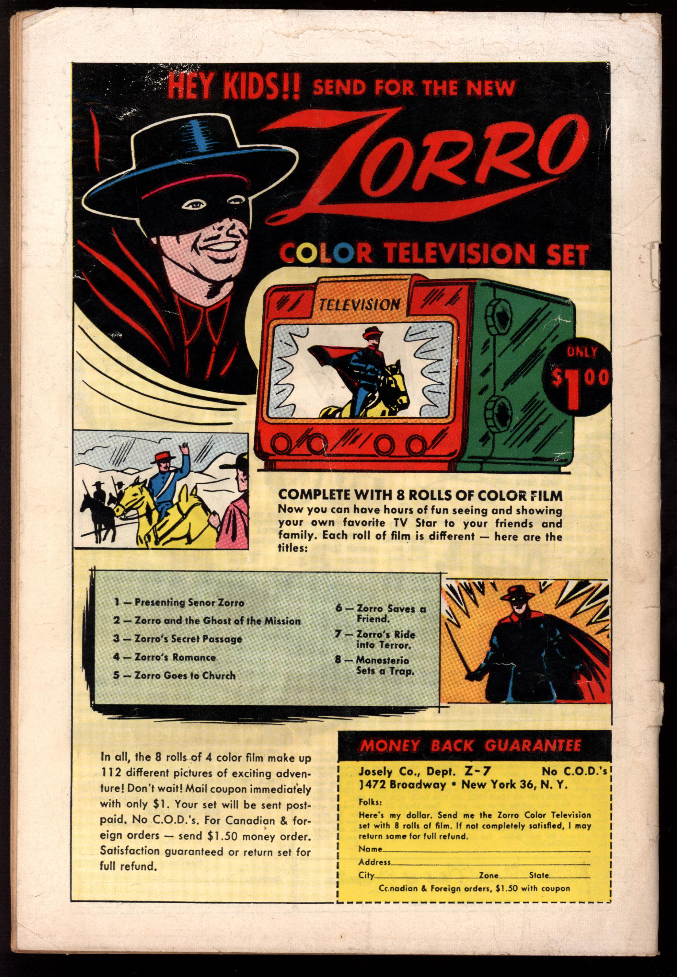 ACTION COMICS Back Cover
