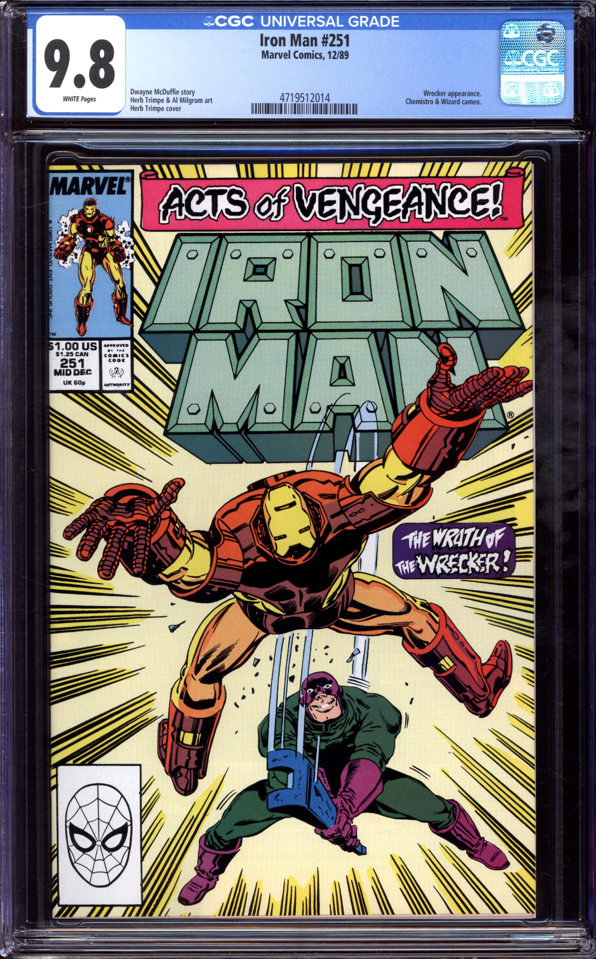 IRON MAN #251 CGC 9.8 WHITE PAGES | Reece's Rare Comics