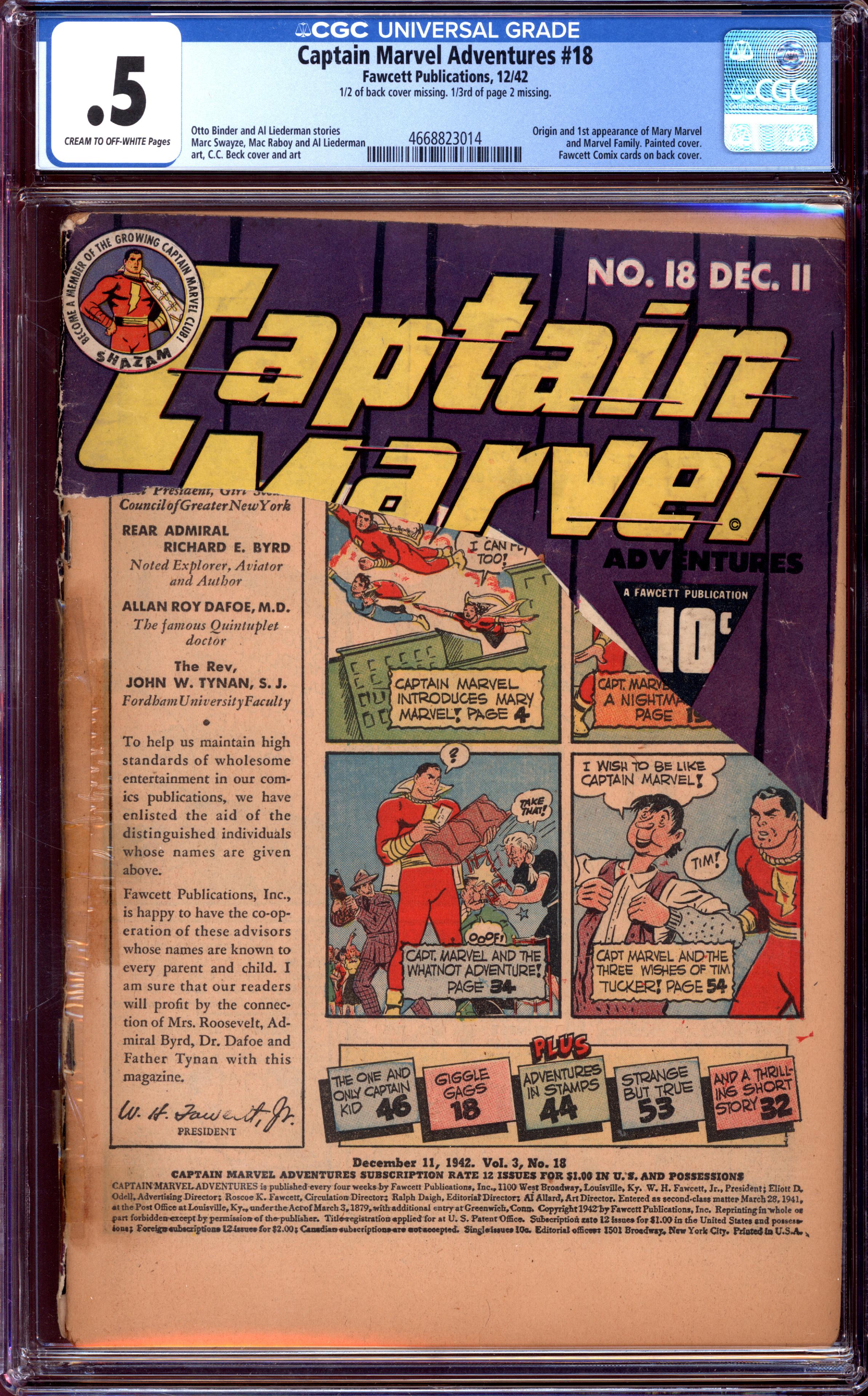 CAPTAIN MARVEL ADVENTURES Front Cover