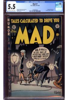 MAD #7 CGC 5.5 OW/WH PAGES front cover