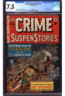 CRIME SUSPENSTORIES #15 CGC 7.5 WHITE PAGES front cover