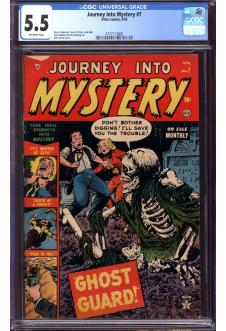 JOURNEY INTO MYSTERY #7 CGC 5.5 OW PAGES front cover