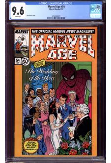 MARVEL AGE #54 CGC 9.6 WHITE PAGES front cover