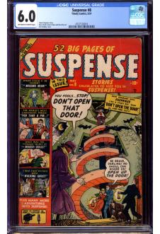 SUSPENSE #8 CGC 6.0 OW/WH PAGES front cover