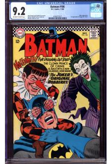 BATMAN #186 CGC 9.2 OW/WH PAGES front cover